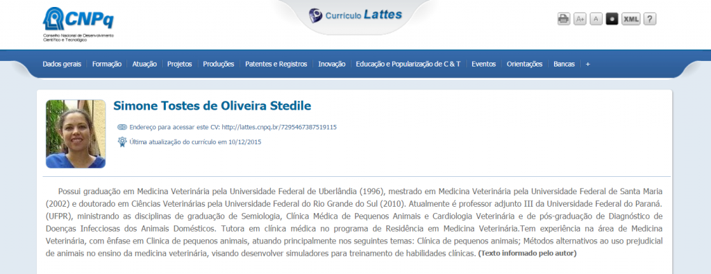 Conheça mais sobre as linhas de pesquisa da professora pela plataforma Currículo Lattes