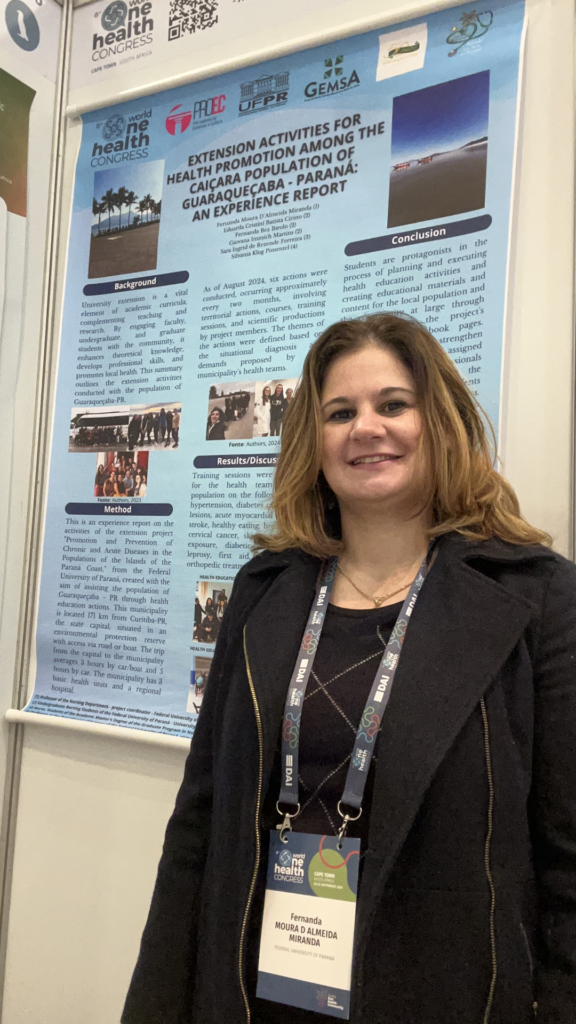 A coordenadora Fernanda Miranda no 8º World One Health Congress, na África do Sul